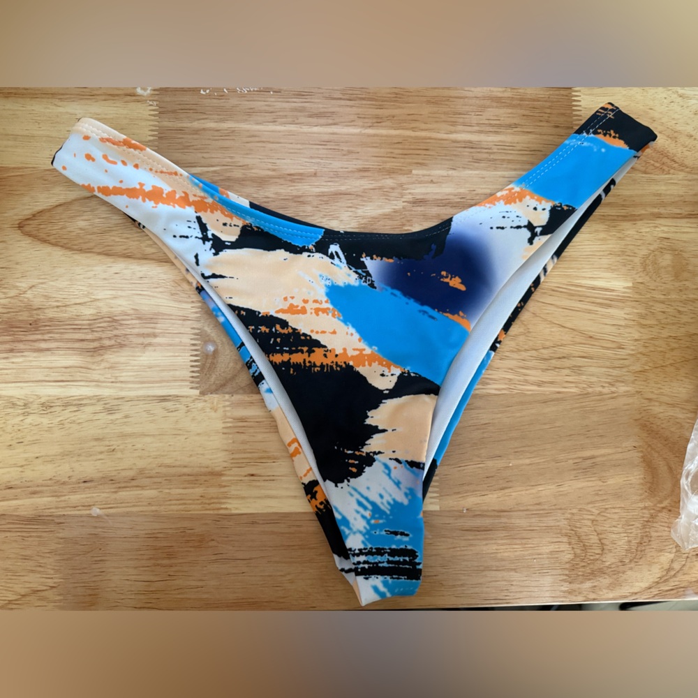 Abstract Print Bikini Bottom - Picture 2 of 3
